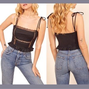 Reformation Mason Top in Black